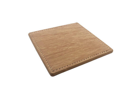 Los vidrios de la taza ajustan los prácticos de costa de cuero de la bebida de la PU de madera de cuero de los prácticos de costa