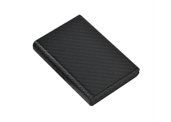Organizador Wallet RFID de la tarjeta de crédito de la fibra de carbono que bloquea el aluminio de cuero