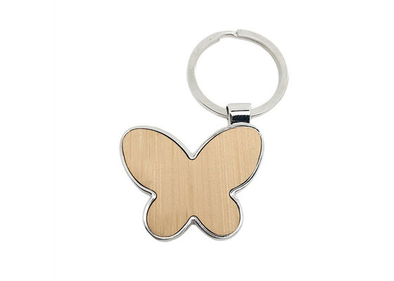 Material de bambú de la pequeña de los llaveros de la mariposa de Eco aleación amistosa linda del cinc