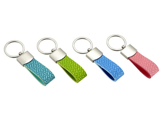 Teja los llaveros de cuero de la PU de la textura modificó a Logo Multifunction Key Holder para requisitos particulares