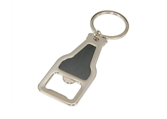 Cadena dominante del tenedor del metal plateado de la forma de la cerveza del tenedor del abrebotellas dominante del llavero