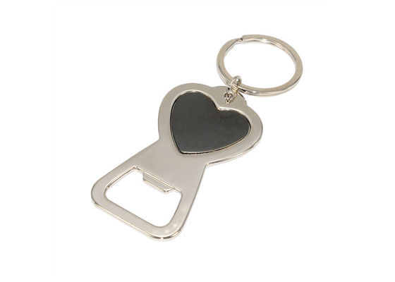 Cadena dominante del tenedor del metal plateado de la forma del corazón del abrebotellas dominante del llavero