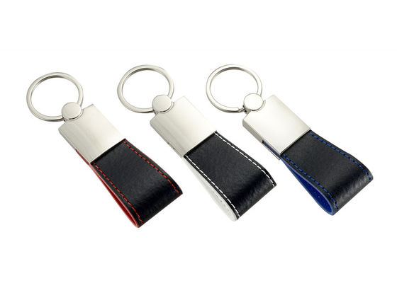 Llaveros de cuero Debossing Logo Zinc Alloy Key Holder de la PU del sector