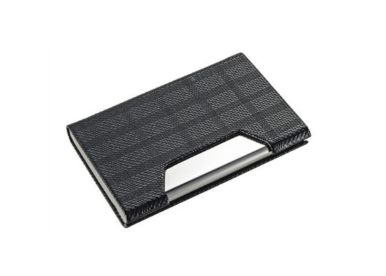 Buen precio caja 64*97*17m m de la tarjeta magnética del tenedor de las tarjetas de visita del cuero de la PU de la promoción 65g en línea