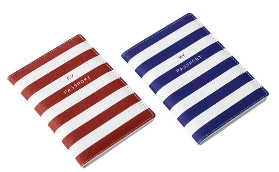 Buen precio Rectángulo de tejido de patrón PU Pasaporte de viaje con ventana de identificación en línea