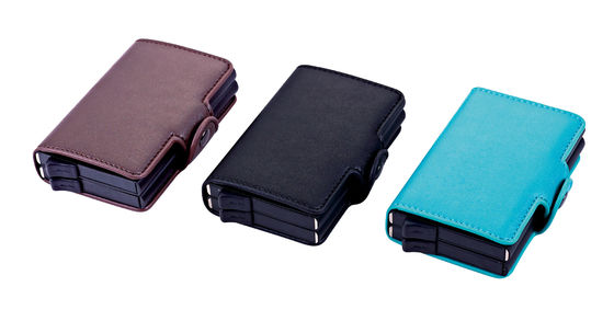Buen precio Cerradura con imán RFID Portador de tarjeta de crédito Cartera de forma rectangular para promoción y regalo de recuerdo en línea