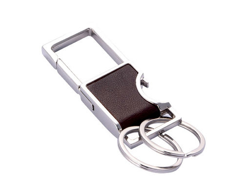 Buen precio Portador de llavero de cuero en relieve personalizado en embalaje de bolsas poli en línea