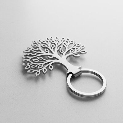 calidad 1 portador de llavero de metal con diseño de árbol y tipo de conexión de anillo dividido que ofrece una gestión práctica de llaves para el día a día fábrica