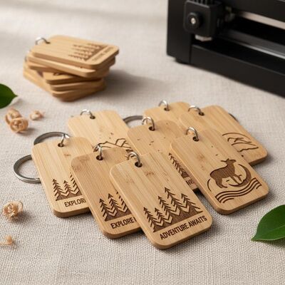 Buen precio Resistente al agua Finish Etiqueta de llave de madera grabado Durable Eco-Friendly Clavier de madera personalizado Etiquetas de identificación Pedidos a granel en línea