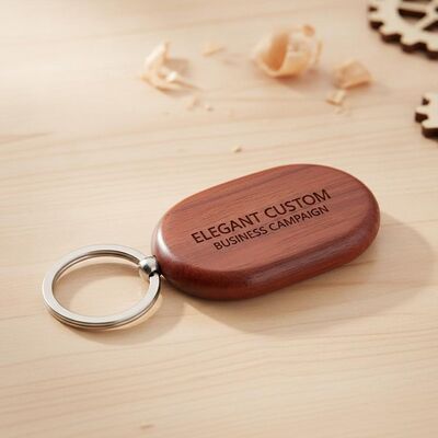 Buen precio Llavero de madera grabado con personalización, acabado pulido, elegante producto personalizado, perfecto para campañas de marketing empresarial en línea
