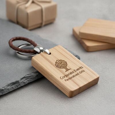 calidad Grabado de llavero de madera grabado con tonos de madera natural souvenir perfecto para eventos corporativos regalos personalizados fábrica