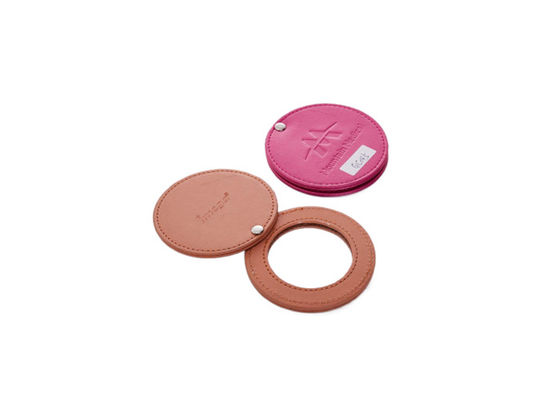 Buen precio Espejo de cuero del monedero de la PU del espejo cosmético rotativo del bolsillo pequeño en línea