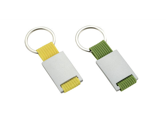 Buen precio Metal retractable Logo Zinc Alloy Green Yellow del llavero de la lona brillante en línea