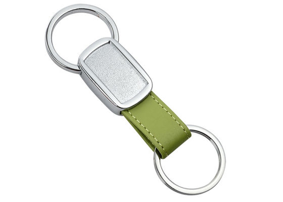 Buen precio El cubrir con una cúpula de epoxy personalizó el llavero de cuero del metal de la cinta de los llaveros 10m m Debossed en línea