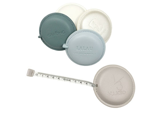 cinta métrica suave retractable personalizada ronda de la ropa de la PU de la cinta métrica del paño de 70m m