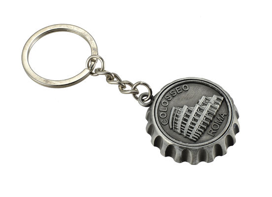 Buen precio Cadena dominante personalizada hierro del abrebotellas de Matt Gun Bottle Cap Keychain en línea