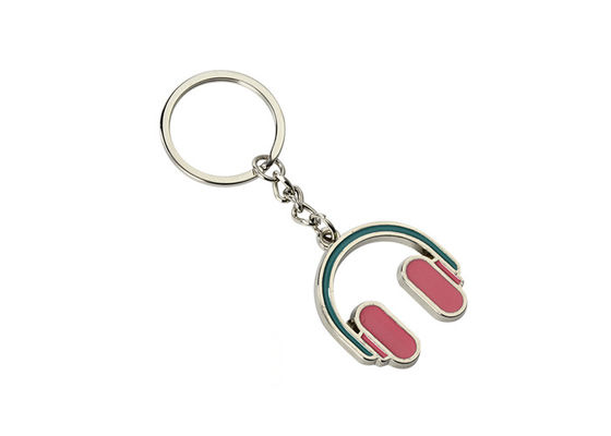 Buen precio Llaveros rosados Mini Advertising Gift Keyring del esmalte del hierro del auricular en línea