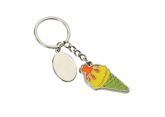 Buen precio La cadena de llave linda del metal de Pantone esmalta la aleación de cadena dominante gruesa del cinc del helado del coche de 3m m en línea
