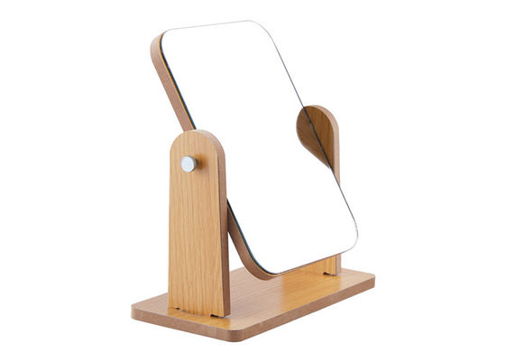 Buen precio Espejo echado a un lado doble del maquillaje de la mesa redonda del rectángulo rotativo de madera del espejo en línea