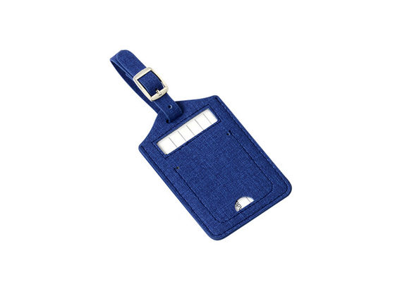 Buen precio Regalo publicitario de cuero de la PU del viaje de la etiqueta del equipaje de la tela del rectángulo del color de Pantone en línea