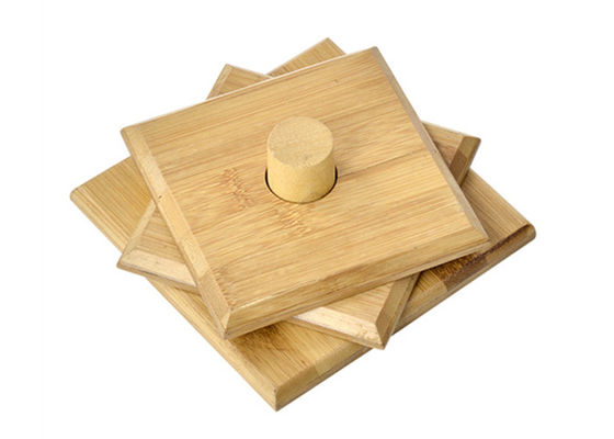 Buen precio Los prácticos de costa de bambú de la bebida de la taza cuadrada fijaron el regalo modificado para requisitos particulares del recuerdo en línea
