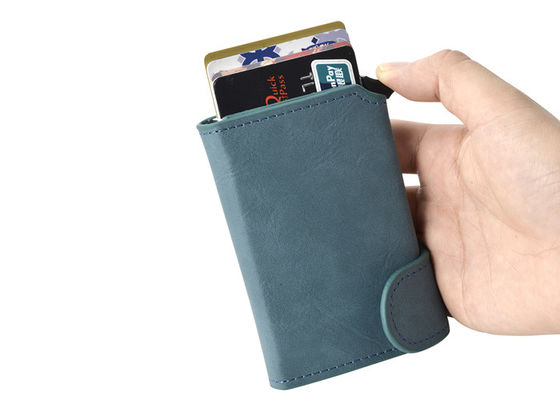 Buen precio La PU de Wallet Insert del organizador de la tarjeta de crédito del RFID cubre el aluminio con cuero de impresión ULTRAVIOLETA en línea